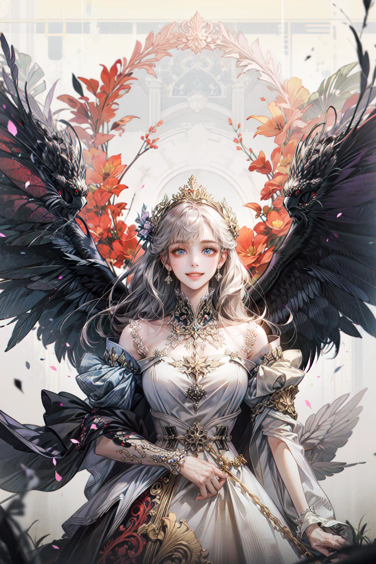((best quality, masterpiece, absurbres, super-resolution)), Phoenix dress, <lora:phoenixdressV.2:0.6>