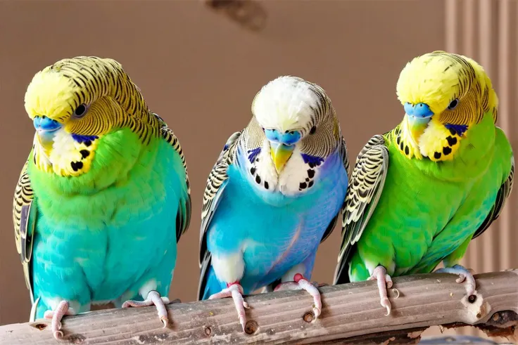 (masterpiece, best quality:1.2), ultra-detailed, EdobBudgies (three parakeets:1.2), (realistic:1.5), <lora:EdobBudgies_v1.0:1>