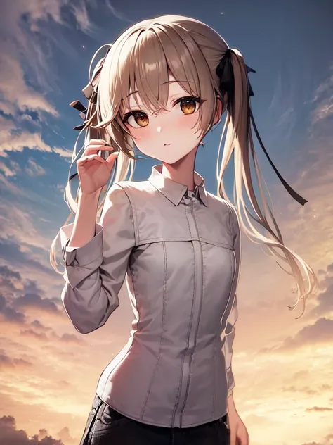 masterpiece, best quality, <lora:soraKasugano_kasuganosoraV3:0.8>, kasugano sora, twintails, hair ribbon, brown eyes, cowboy shot,