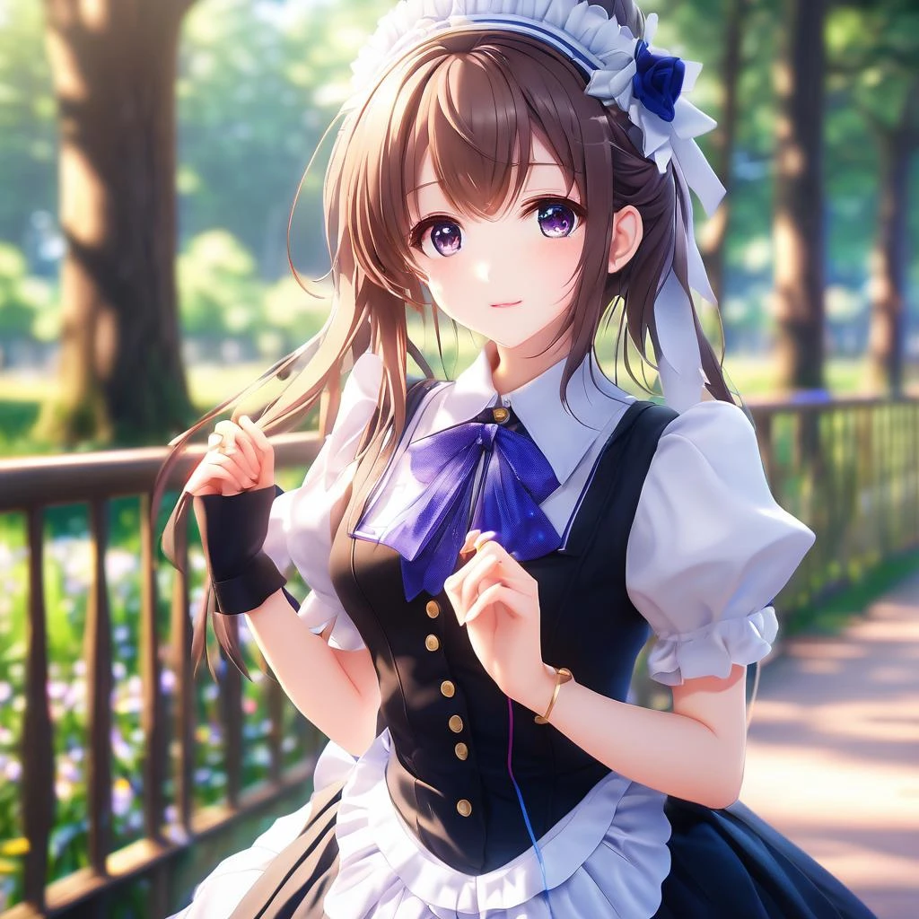 1girl,wa maid,park,