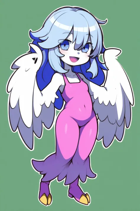 Angel Pony, female, gray fur, white mane, blue eyes, glowing blue eyes, smiling, blushing, very fluffy fur, long length fluffy fur,  very cute looking, naked, very big breasts, thick body, Standing, in the living room 