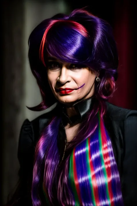sks woman, (kristina:1) dressed like (The Joker:1) with (serious look:1.5) with multicolor hair looking to the camera, <lora:add_detail:1> <lyco:locon_perfecteyes_v1_from_v1_64_32:0.5> <lora:kristina-10:1>