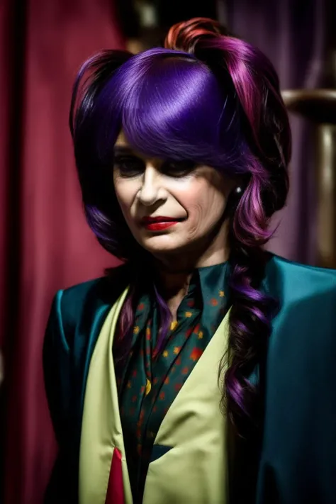 sks woman, (kristina:1) dressed like (The Joker:1) with (serious look:1.5) with multicolor hair looking to the camera, <lora:add_detail:1> <lyco:locon_perfecteyes_v1_from_v1_64_32:0.5> <lora:kristina-10:1>