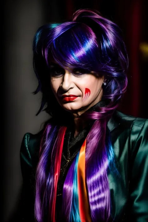 sks woman, (kristina:1) dressed like (The Joker:1) with (serious look:1.5) with multicolor hair looking to the camera, <lora:add_detail:1> <lyco:locon_perfecteyes_v1_from_v1_64_32:0.5> <lora:kristina-10:1>