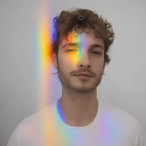 <lora:SDXL_rainbow_highlights_Sa_May:1> rainbow highlights a man