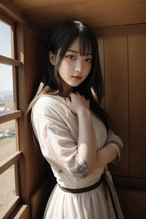 1girl, dramatic Redshift render, best quality, over the shoulder shot of a Toyism Art Petrified Steerage ([Olive:kashiwa mochi:2]:1.3) , it has intricate details, it is engraved with Absurd and Playful details, elegant, from inside of a [Mecha:Nasty:12] Windmill, crowded garden and hillside, Stars in the sky, equirectangular 360, portrait art, [ (dark art by Ruan Jia:0.8) , (Polixeni Papapetrou:0.8) , (Victor Horta:0.9) , (Lee Jeffries:0.8) ::7], Cel shaded, Sad, Neo-Expressionism, Dramatic spotlight, pinhole lens, three colors, made of [Linen|Polyurethane], behance, adobe lightroom, trending on artstation