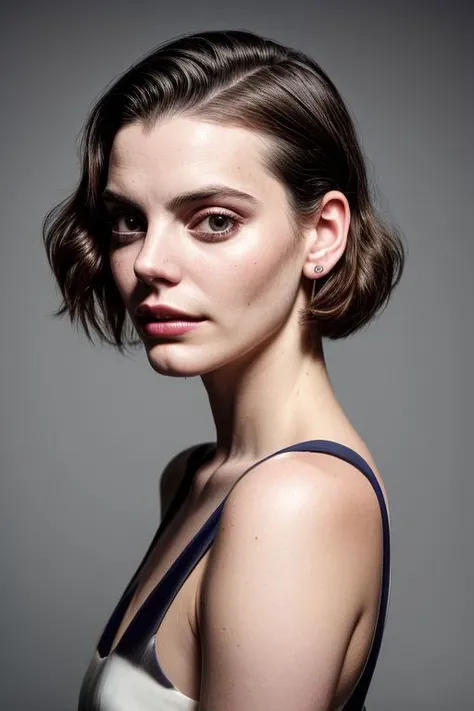 (CR-FrancescaReale_v11-jjonahjameson:0.9), full color portrait of woman, (slick undercut hair:1.1),
masterpiece, best quality, sharp focus, 8k highres, ultra-detailed, rim light, (grey background:1.0),