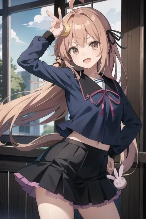 alone, One Girl, Show Viewer, 2D, anime, anime coloring,Cowboy Shot, (Perfect body:1.3), kirino kousaka, Seraphim, anger,Watery eye,(From below:1.3),(Skirt flip:1.3), (Grab the skirt:1.3), (Roll-up skirt:1.3)、(Full view:1.3) ,semen