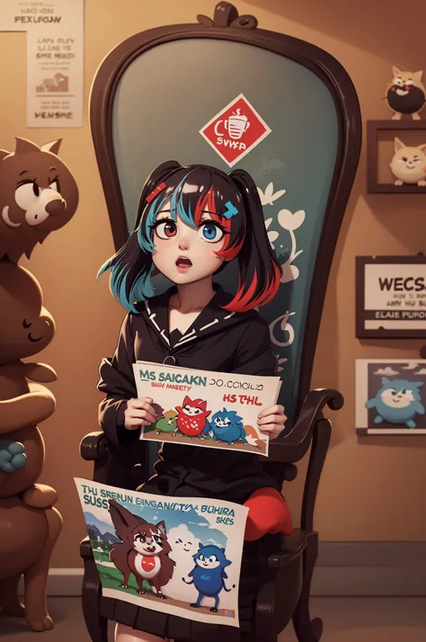 (masterpiece, best quality, high quality, dynamic lighting, grainy:1.1), <lora:Switchchan:0.75>, switch-chan hiding behind TomReadingTheNewspaper ,coffee shop, <lora:TomReadingTheNewspaper:0.75>
