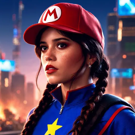 cinematic photo Portrait of ((ohwx woman)) as super Mario, red hat, fantasy, highly detailed, digital painting, artstation, concept art, sharp focus, illustration, art by Tony Sart and artgerm and randy vargas <lora:ortega_sdxxxl_dh128_v1:1> . 35mm photograph, film, bokeh, professional, 4k, highly detailed