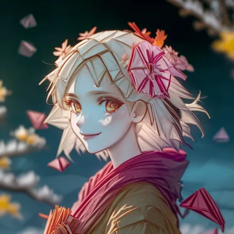 smile, (straight-on:1.5), (J_origami:1.7), 1girl, J_origami robes, kimono obi, short hair, hair_flower,  night sky, facing_viewer, looking at viewer, shouting
<lyco:J_origami:1.3>  <lora:NewChinaStyle_v1.0:0.4> xgc, head_wreath,  <lora:Marker Illustration:0.8>