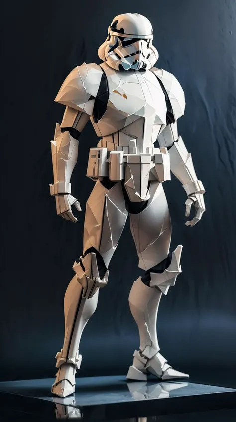 <lora:J_origami:1> J_origami stormtrooper, (Masterpiece:1.3) (best quality:1.2) (high quality:1.1)