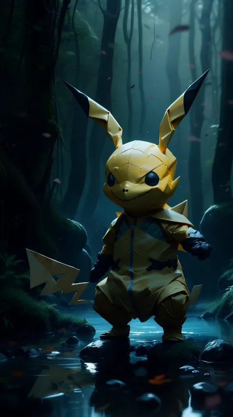 <lora:J_origami:1> J_origami venom as pikachu, dynamic lighting, photorealistic dark fantasy concept art, trending on art station, stunning visuals, creative, cinematic, ultra detailed, (Masterpiece:1.3) (best quality:1.2) (high quality:1.1)