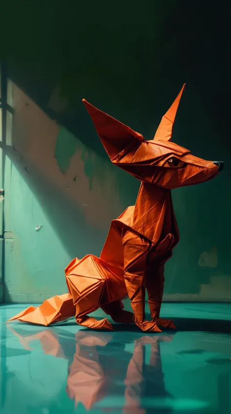 <lora:J_origami:1> J_origami Coyote pup, (Masterpiece:1.3) (best quality:1.2) (high quality:1.1)