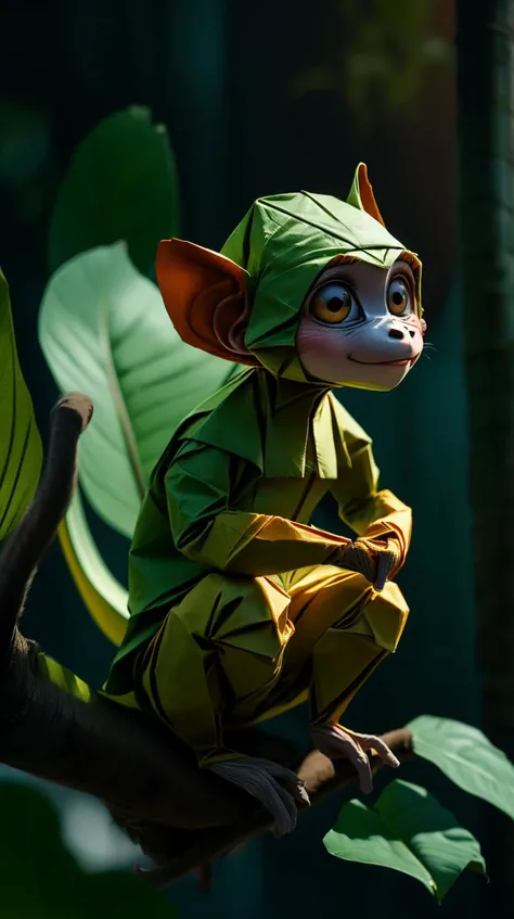 <lora:J_origami:1> J_origami Squirrel monkey baby, (Masterpiece:1.3) (best quality:1.2) (high quality:1.1)