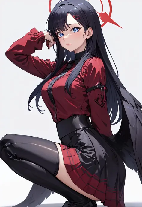 (safe:1.10), best quality, masterpiece, highres, solo, (ichika_bluearchive:1.10), squatting, cowboy shot, looking at viewer, 29 <lora:ichika_bluearchive:0.80>