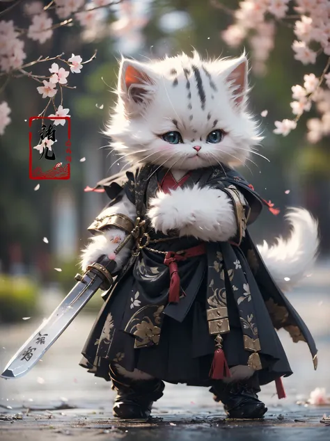 White kittenHanfu, Chinese calligraphy, chinese clothesholding weaponholding sword
<lora:~Q?-\Yvs+ kitten:0.8>