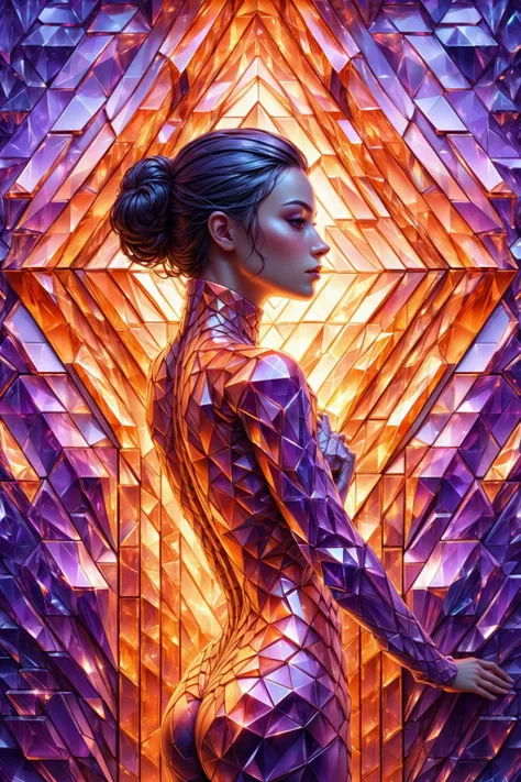 mural made of glowing crystal tiles, woman made completely of tiles, scifi, masterpiece, by ivan marchuk, 3d tiles, 3d shadows, neon orange, neon purple background <lora:EnvyCrystalXL01:0.6>, (masterpiece:1.2), best quality, (hyperdetailed, highest detailed:1.2), high resolution textures, <lora:EnvyBetterHiresFixXL01:1>