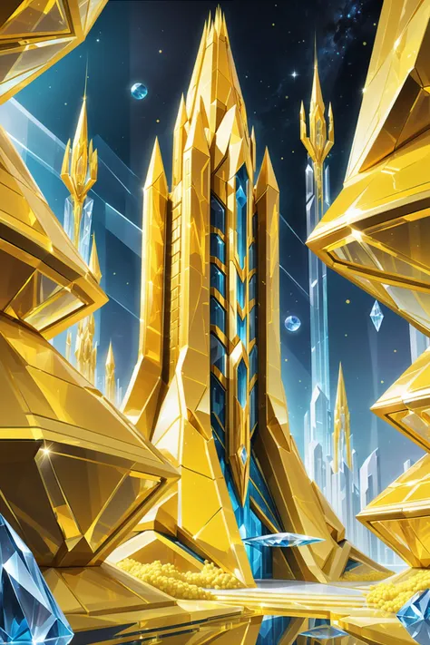 cosmic goldenrod and vivid goldenrod crystal moderne, buildings, scifi, indescribable,exalted fantasy megastructure beyond the end of reality<lora:EnvyBetterHiresFixXL01:0:hr=1><lora:EnvyCrystalXL01:1.2>