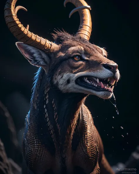 bio-mechanical 3d render. gnashing teeth. enraged. Ibex hybrid in (Isle of the Mind Mage) photorealistic, photo, masterpiece, realistic, realism, photorealism, high contrast, photorealistic digital art trending on Artstation 8k HD high definition detailed realistic, detailed, skin texture, hyper detailed, realistic skin texture, armature, best quality, ultra high res, (photorealistic:1.4),, high resolution, detailed, raw photo, sharp re, by lee jeffries nikon d850 film stock photograph 4 kodak portra 400 camera f1.6 lens rich colors hyper realistic lifelike texture dramatic lighting unrealengine trending on artstation cinestill 800
(blood waterfall. snake demigod) action shot. dynamic pose