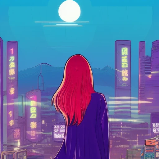 femboy in a long tshirt,  punk makeup, digital illustration, 90s,  tokyo sunset,rending on arstation, synthwave, city punk, vivid colors, rim lighting, wvebg1