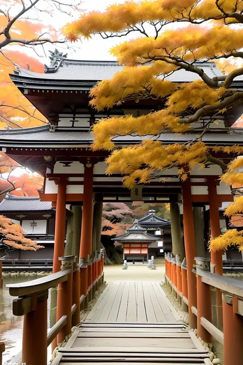 daytime
( Visit the historic Tofuku-ji Temple in Kyoto, famous for its picturesque autumn foliage and a stunning wooden bridge that spans across a valley of maple trees :1.3),