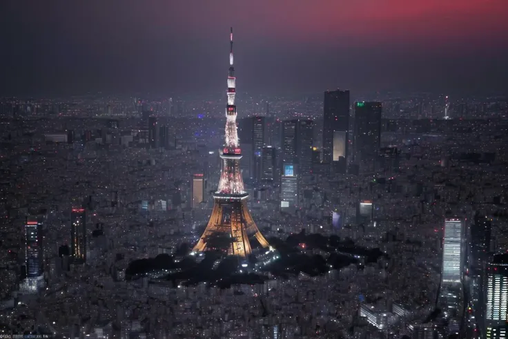 8k, best quality, real picture, intricate details, ultra-detailed, ultra highres, depth field,(photorealistic,realistic:1.2),masterpiece,
twilight
( Visit the iconic Tokyo Tower, a symbol of the city's modernity, offering panoramic views of the cityscape from its observation deck :1.3),
