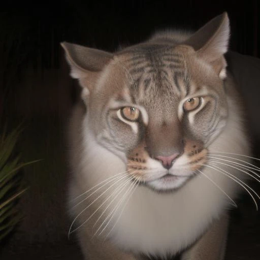 Digital photo of an animal at night illuminated by the flash of the camera
