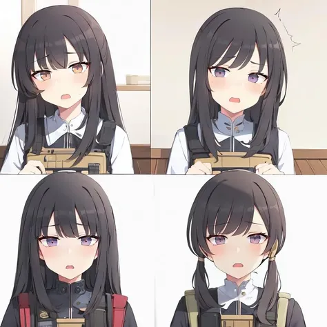 tactical clothes, bulletproof vest,expressionless, open mouth, <lora:poyeop-06:0.7>