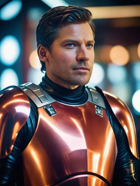 cinematic film still male actor n1k0k0 , wearing latex armor, futuristic, space, star wars <lora:n1k0k0-Lora:1> . shallow depth of field, vignette, highly detailed, high budget, bokeh, cinemascope, moody, epic, gorgeous, film grain, grainy