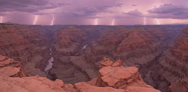 photo of the grand canyon during a lightning storm at sunset, high quality photograph, landscape photography, highly detailed, 8k resolution, analog, portra 800 film, plik, dramatic sunset, <lora:Plik-000006:.5>,  <lora:analogdiffusion_Lora300:.3>