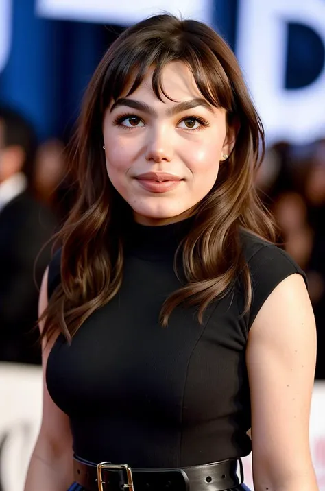 (AbbeyHoes_V2), RAW photo, Masterpiece, absurdres, fine detail, HDR, highly detailed face and eyes, photorealistic, smiling, wearing a black garterbelt, back view, lower body focus