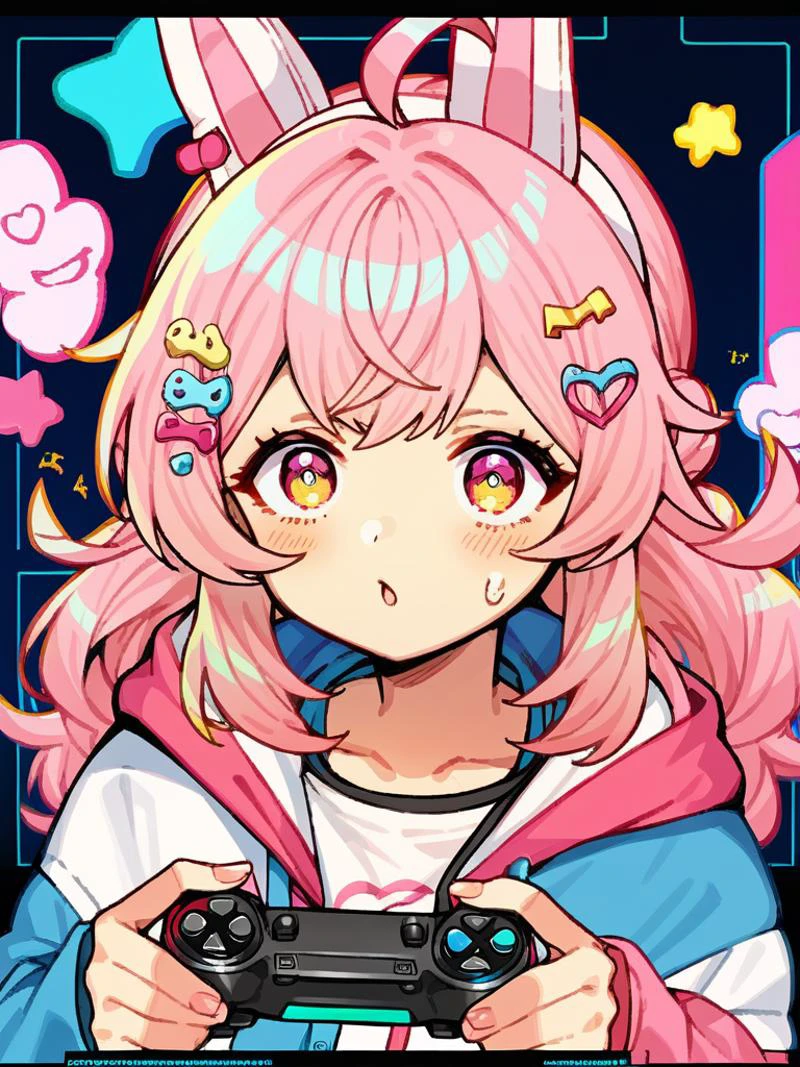 pipkin pippa, dohna dohna, ps4 controller, pink hair
score_8_up <lora:Dohna Dohna hentai:1> <lora:PipkinPippaV4Pony:.61>
