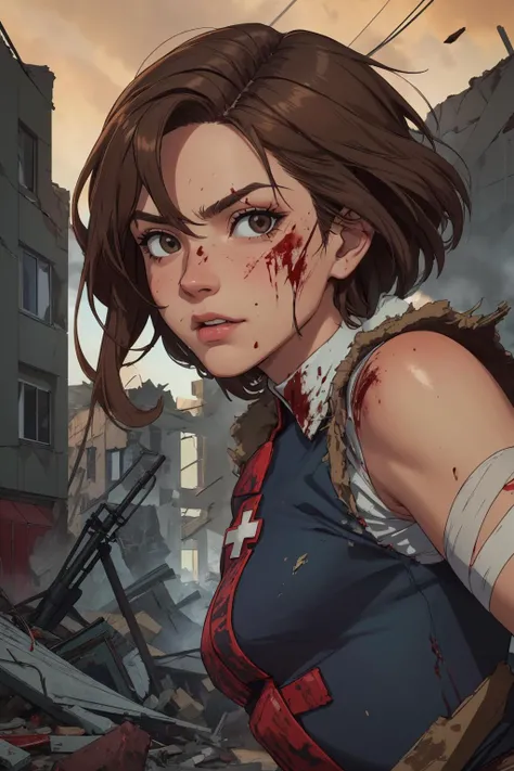beautiful, (linework:1.1), <lora:detail_slider_v4:1.0>,
<lora:GoodHands-beta2:0.8>,
(1man, thin adult male:1.2), black eyes, light brown hair, undercut,
solo, upper body, looking at viewer, detailed background, detailed face, (<lora:WebbedTech:0.4>, fuzzy organic webs, webbedtech theme:1.1), battlefield-medic, field-surgeon, red military medic uniform, vest, green cross, military insignia, medical supplies, blood soaked bandages, toruniquet, wound dressing, dirt , blood , dynamic movement, war torn ruined blasted building, rubble in background, gunfire, wind blowing, adrenaline, epic atmosphere,
