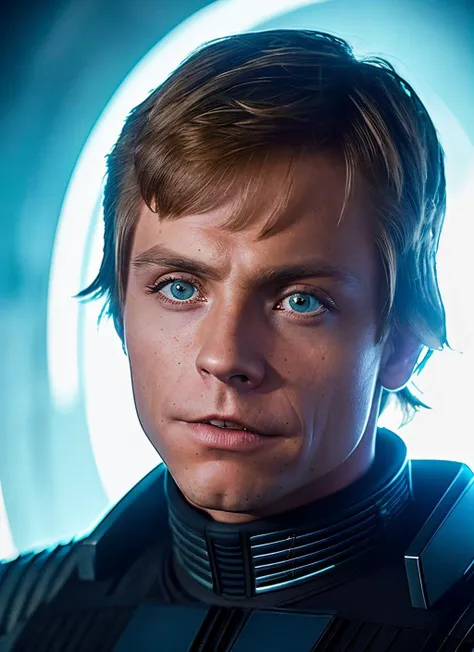 portrait of sksperson man, short hair, wearing star trek suit, background star trek, epic (photo, studio lighting, hard light, sony a7, 50 mm, matte skin, pores, colors, hyperdetailed, hyperrealistic), <lyco:Mark HamillV2:1.1>