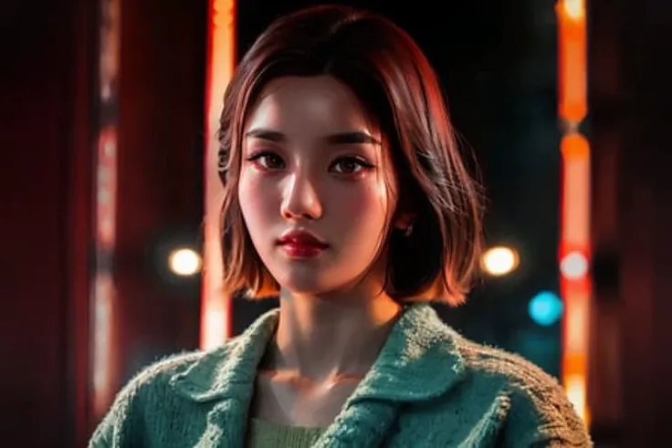 upper body photo of beautiful kwoneunbi college girl for photoshoot, black light, neon, bokeh, gel lighting, night time, pale skin, photorealistic, photo, masterpiece, high contrast, photorealistic digital art trending on Artstation 8k HD high definition detailed realistic, focus on face, detailed face, perfect eyes, glossy lips, skin texture, hyper detailed, realistic skin texture, best quality, ultra high res, (photorealistic:1.4), high resolution, detailed, raw photo, by lee jeffries nikon d850 film stock photograph 4 kodak portra 400 camera f1.6 lens rich colors hyper realistic lifelike texture dramatic lighting unrealengine trending on artstation cinestill 800 <lora:eunbiOTW_v1:1> <lora:7sNeonWall:0.6>