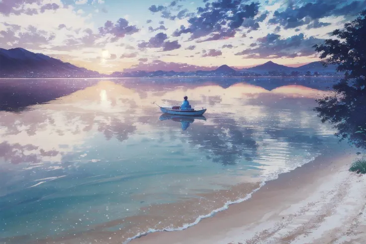 a profestional picutre of  summer, Lake Balaton, Hungary: Lake Balaton's sandy shores gently slope into the freshwater, inviting visitors to wade into the clear waters. The lake is framed by soft greenery, and small boats bob gently at anchor. At sunset, the pastel colors of the sky reflect on the calm lake, creating a tranquil and picturesque scene. ,wide angle, landscape , photorealism,unreal 5 daz, extremely detailed ,((ultrasharp)),((masterpiece)),((best quality)),((ultradetailed)),((intricated details)), extremaly detailed background, <lora:add_detail:0.7> ultra realistic,32k,RAW photo, 8k ,dslr,soft lighting,high quality,film grain, beautiful and aesthetic,extremely detailed, natural shadows, <hypernet:sxzBloom_sxzBloom:0.7>