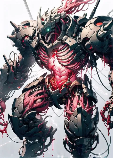(whole body:1.2),detailed,ultra-detailed,masterpiece,8k wallpaper,<lora:BIOMECHA:1>,
,(bio mecha:1.3),(mecha:1.2),
,(muscle:1.5),(muscle tissue:1.3),(monster:1.4),Animal tooth,violent,angry,blood-shot eye,laser,(acute:1.3),(spur:1.3),