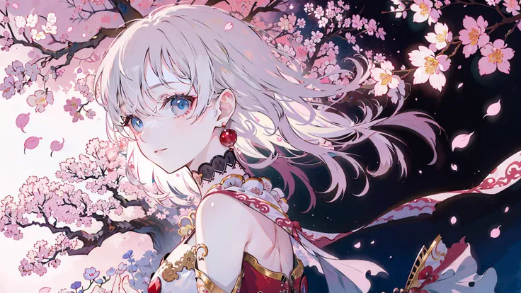 masterpiece, best quality, extreme detail, masterpiece, best quality, 4k, 8k, PIXIV, (illustration), 1 girl, cherry blossoms, <lora:add_detail:-1>, <lora:Iridescence:0.6>, (portrait:1.2), long hair, light smile, (solo),
Dutch angle, from side, white hair, dress, bard shoulders,