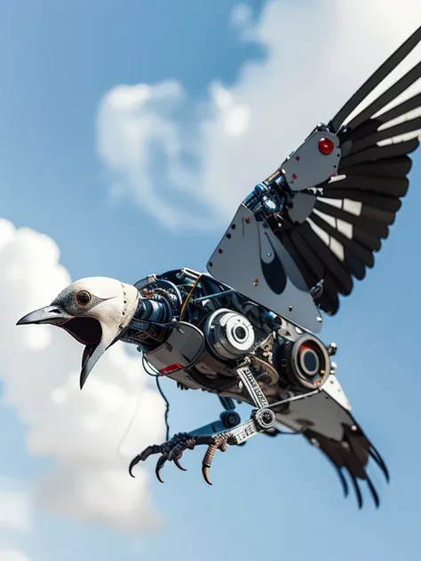 masterpiece, high quality, a robot bird, fly in the sky <lora:J_sci-fi-000014:0.8> j_sci-fi