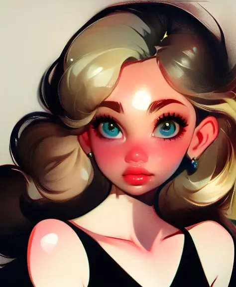 a picture of a pretty woman,  (overprettified:.5)