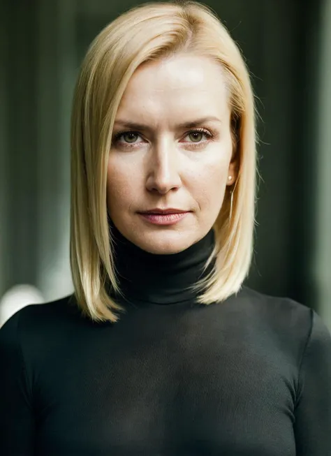 A stunning intricate full color portrait of (sks woman:1), wearing a black turtleneck, epic character composition, by ilya kuvshinov, alessio albi, nina masic, sharp focus, natural lighting, subsurface scattering, f2, 35mm, film grain, <lora:locon_angelakinsey_v1_from_v1_64_32:1.25>