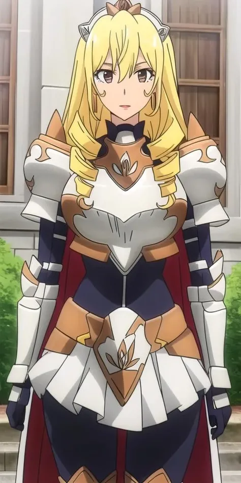 <lora:bozes_co_palestiV2:0.7> bozes_co_palesti, huge_breasts, standing, solo, Full_armor_Red_cape_Tiara, masterpiece, best quality, detailed face, detailed eyes, highres,