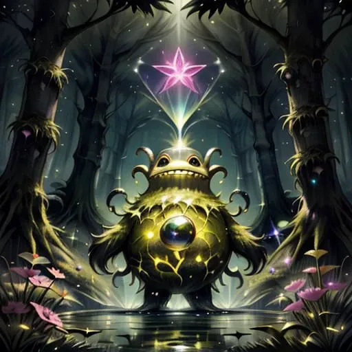 mossbeast, masterpiece, best quality, absurdres, headshot, creature, surprise, cute, blood, monster, happy, pink, sunshine, death, abstract futurism, cute magical and whimsical, geometric illusionism, hand drawn, minimal, watercolor and ink, full body, auras of power, vantablack and pearl accented in pink and purple, intricately detailed, master piece, volumetric lighting, hyperrealistic, unsplash, transcend, existential, air elemental, siren, banshee, creature, celestial, surprise, horror, space, monster, fingers, happy, monster, rainbow, death, swamp, cyan, aqua, yellow, vantablack, sparkles, glitter, volumetric lighting, cell shade, unreal engine 5,id, fullbody