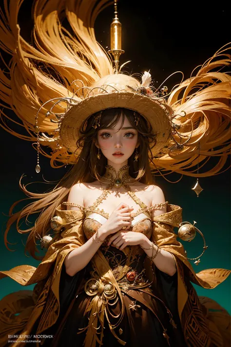 official art, unity 8k wallpaper, ultra detailed, beautiful and aesthetic, masterpiece, best quality, (zentangle, mandala, tangle, entangle), (fractal art:1.3) , 1girl, extremely detailed, dynamic angle, cowboyshot, the most beautiful form of chaos, elegant, a brutalist designed, vivid colours, romanticism, by james jean, roby dwi antono, ross tran, francis bacon, michal mraz, adrian ghenie, petra cortright, gerhard richter, takato yamamoto, ashley wood, atmospheric, ecstasy of musical notes, streaming musical notes visible, <lora:FashionMagazineStyle_v10:0.6> <lora:Cnbeauty7_v10:0.4>