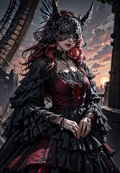 (((best quality))), (((ultra detailed))), (((masterpiece))), illustration,(The dark red blood cloud floats in the air,the red bat,blood magic),1girl,sex, perfect face,One of her hands waved a whip, volumetric lighting,sexy girl wowdk,crazy smile,red blood rain, crow,graveyard, fantasy, underground castle, ((muted colors, night, darkness)), makeup, mascara,translucent Skin,  HALFTONE,cloud,LIGHT_PARTICLES,,eldenring\(malenia\) , 1girl, winged helmet, red cape, (malenia_blade:1.3), covered eyes, blood,red hair,(cursed_left_arm:1.3) ,<lora:gothic_lolita_dress_v10:0.6>
