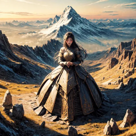art, ((master piece)),  high res, best quality, highly detailed, aesthetic, elegant, epic, <lora:add_detail:1.6> , medival, fantasy, incredible high mountains,((endless mountains from sky)), ((endless mountains in yellow)), endless mountains range, natural scenery, tremendous, gigantic