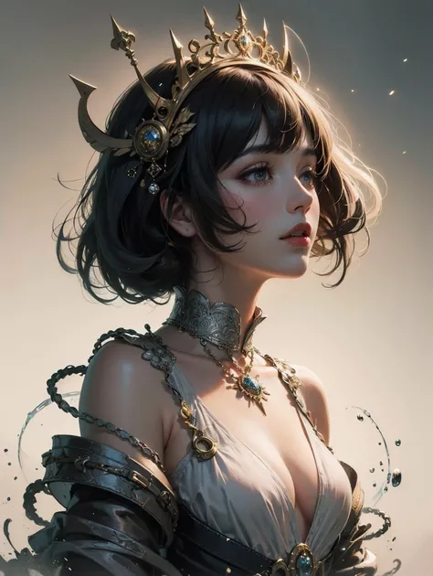 official art, unity 8k wallpaper, ultra detailed, beautiful and aesthetic, masterpiece, best quality, (zentangle, mandala, tangle, entangle), (fractal art:1.3) , 1girl, extremely detailed, dynamic angle, cowboyshot, the most beautiful form of chaos, elegant, a brutalist designed, vivid colours, romanticism, by james jean, roby dwi antono, ross tran, francis bacon, michal mraz, adrian ghenie, petra cortright, gerhard richter, takato yamamoto, ashley wood, atmospheric, ecstasy of musical notes, streaming musical notes visible