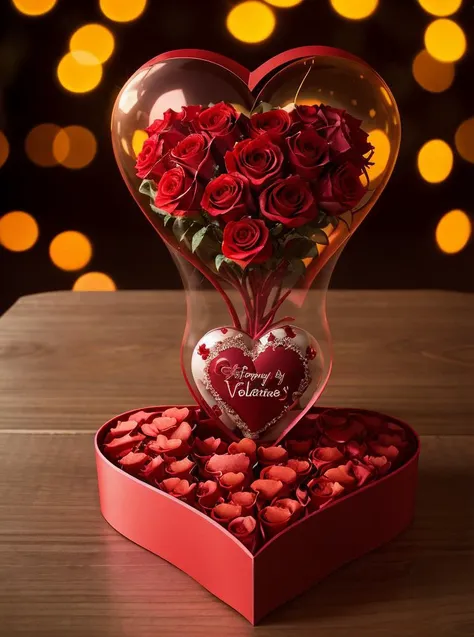 cinematic photo , realistic, best quality, masterpiece, <lora:quiron_valentinesDay_v1_lora:0.87> ValentinesDayQuiron, autumn, box, flower, food, gradient background, heart, realistic, red flower, rose, tree, valentinesday, hearts theme,
valentines day style, love, colorfull, Neon sign displaying "Visions Of Ai by Quiron", fog, lighting, shiny, . 35mm photograph, film, bokeh, professional, 4k, highly detailed
