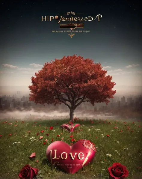 breathtaking , best quality, masterpiece, <lora:quiron_valentinesDay_v1_lora:0.87> ValentinesDayQuiron, autumn, box, close-up, english text, flower, food, gradient background, heart, realistic, red flower, rose, tree, valentinesday, hearts theme,
valentines day style, love, colorfull, Post apocalyptic style, one boy and one girl aiming each other with a gun, city with a lot of vegetation, abandoned city, no clouds, HD, 8k, anime style, well rended., fog, lighting, . award-winning, professional, highly detailed